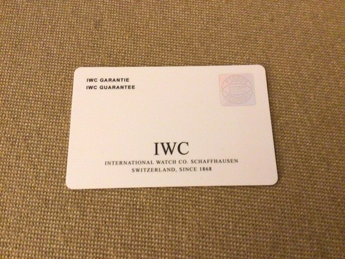 Card garanzia bianco iwc - in,
